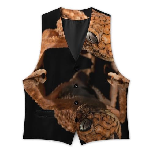 Brown Lizard Men's Formal Suit Vest for Business Formal Or Casual Dress Waistcoat Wedding3