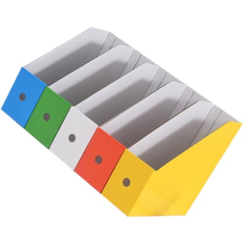 Alipis Porte-documents Design Moderne en Papier 5 Compartiments Colorés , Organisateur de Fichiers Pratique pour Bureau et Espace