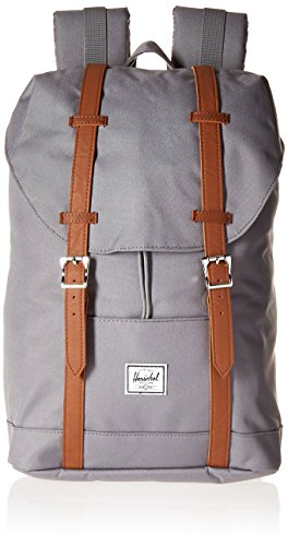 Image of Herschel Retreat Backpack, Grey /Tan Synthetic Leather, Mid-Volume 14.0L