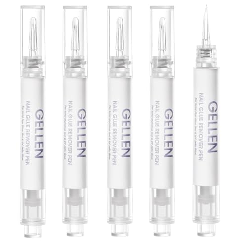 Image of Gellen Nail Glue Remover, Nail Glue Remover for Press on Nails, 5 Pcs Non Acetone Gel Glue Off Remover, 10s Quick Remove for Nail Tips Fake Nails Solid Glue Gel
