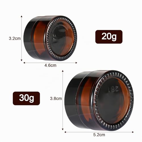 Litimkat 12 Pcs Pots Verre Ambre, pots à crème, 20 ml/30 ml – vue 2
