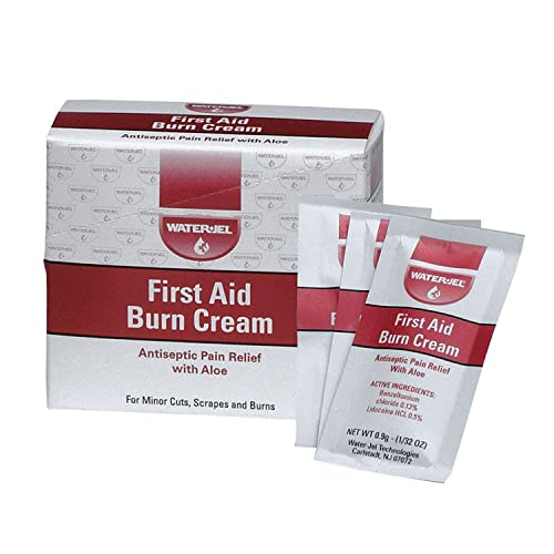 First Aid Burn Cream, Antiseptic Burn Relief, 144 per Dispenser Box 0.9 g Packets MS60768