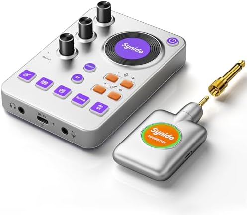 Synido Sistema de guitarra inalámbrico de 5,8 GHz, receptor trans...