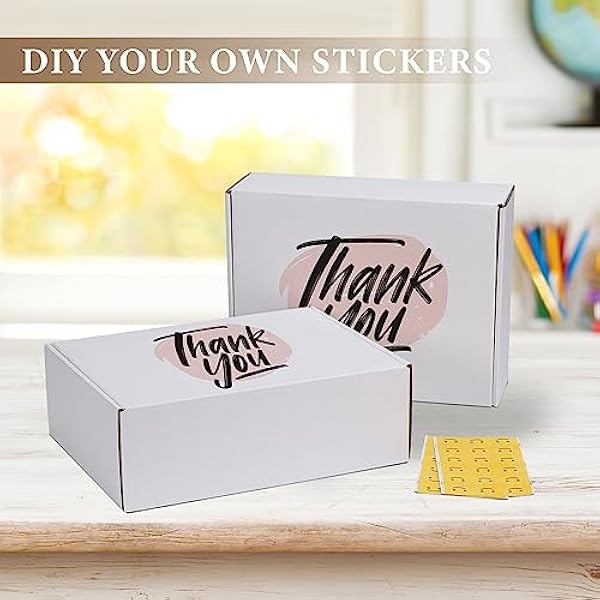 RLAVBL 30.5x22.9x10.2cm(12x9x4in） Cajas de Carton con Tapa para Envios de Paquete, 50 Pack, Cajitas de Papel Kraft para Regalo o Embalaje, Blanco.