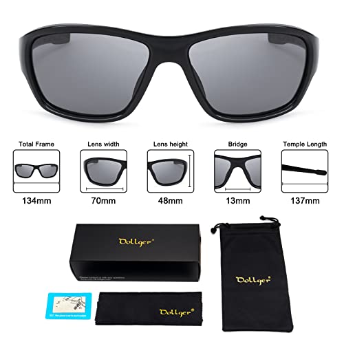 Dollger Polarized Sports Sunglasses For Men Women, Uv400 Protection Shades For Running Fishing Cycling Driving Golf Black #TOP4