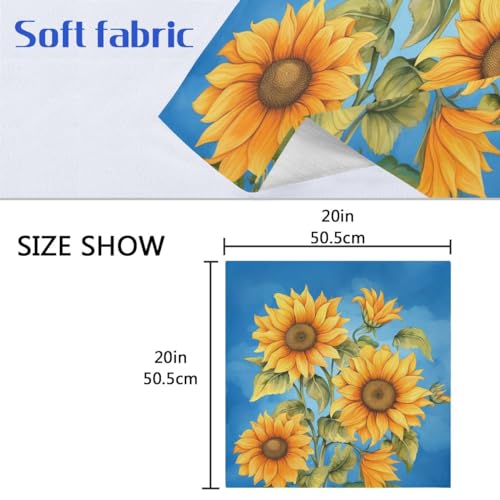 Servilletas de tela cuadradas 20x20 in azul girasol pack 6 miniatura 2