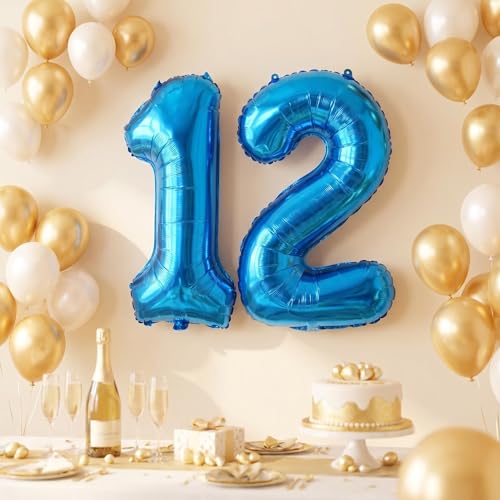 Image of YPSelected 32 Inch Large Foil Helium Number Balloon Birthday Wedding Party 0-9 (Blue, 2)