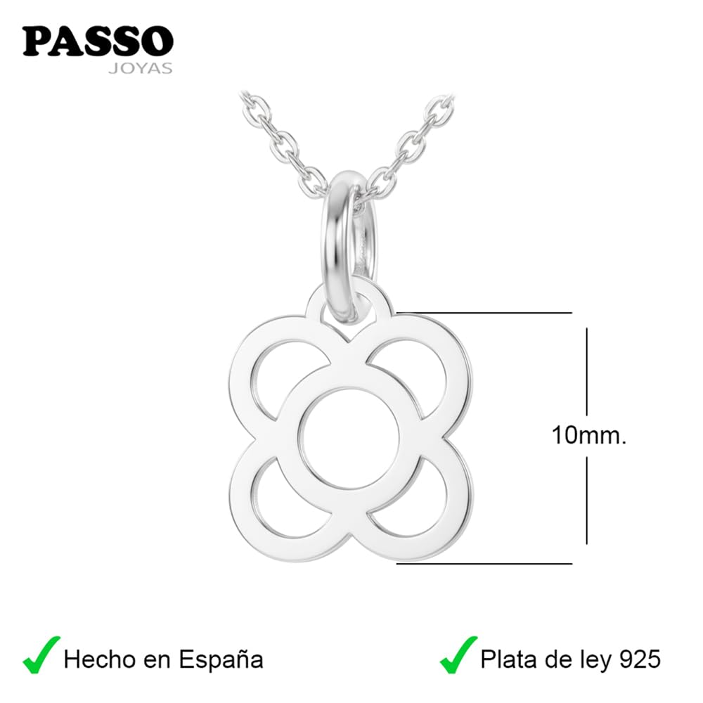 Collar mujer plata con Panot Flor de Barcelona - Colgante mujer de la famosa baldosa Barcelona - Este regalo original se envía presentado en una cajita para regalar