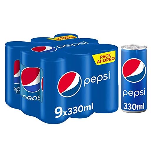 Pepsi 330ml - Refresco de Cola, Pack de 9