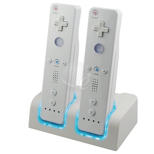 Dual Charger 2 battery Dock for Nintendo Wii Remote NEW