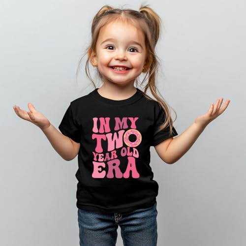 Toddler Girls 2nd Birthday Shirt, Im Two Cute Two Wild Two Years Old Birthday Gift, Cotton Short Sleeve Tees2