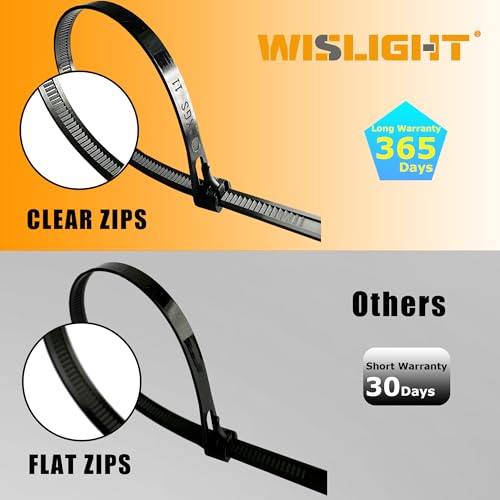 WISLIGHT Reusable Zip Ties Self-Locking Plastic Wire Ties Electrical Cable Ties 120 Lbs Tensile Strength Releasable Adjustable Nylon Cable Zip Ties 100 PCS 6+8(Small)+8+10 Inch x0.3inch — view 6