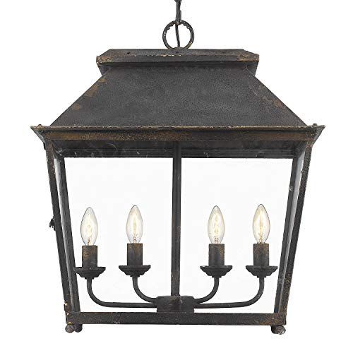 Golden Lighting 0804-4P Abi Abingdon Pendant, Antique Black Iron #TOP18