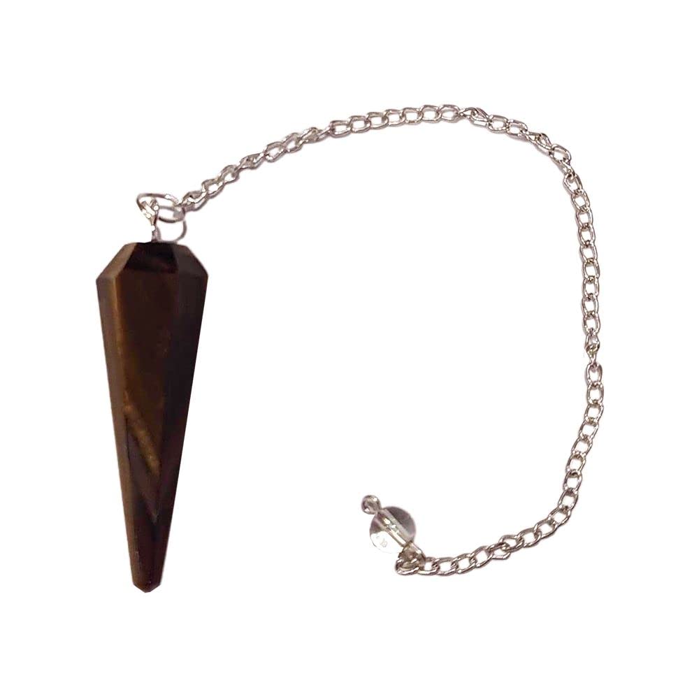 Vie Tiger's Eye Naturals Pendulum With Chain, Tiger Eye, One