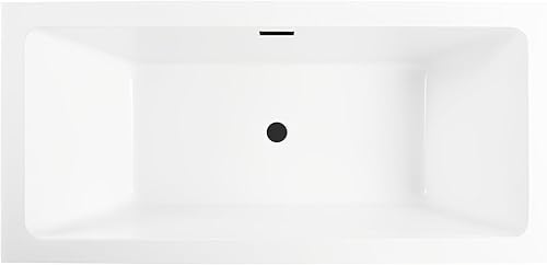 Miniatura 3 de Vanity Art Bañera independiente de 67 x 31 pulgadas  Bañeras de mejoras para el hogar con diseño contemporáneo para remojo y baño, desbordamiento y
