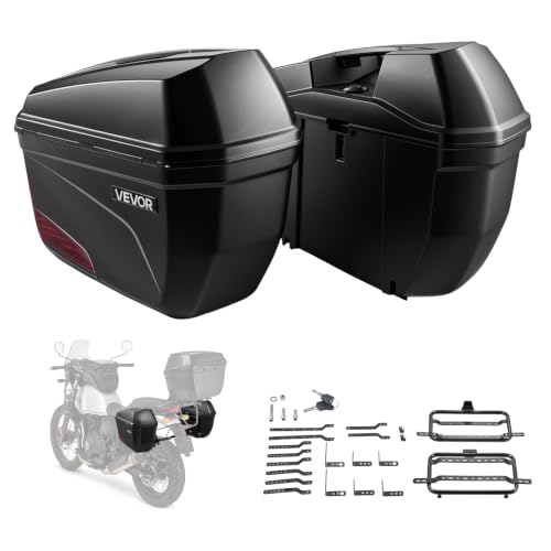 VEVOR Baúles para Moto 23L x 2, Maletas Laterales para Motocicleta, de ABS