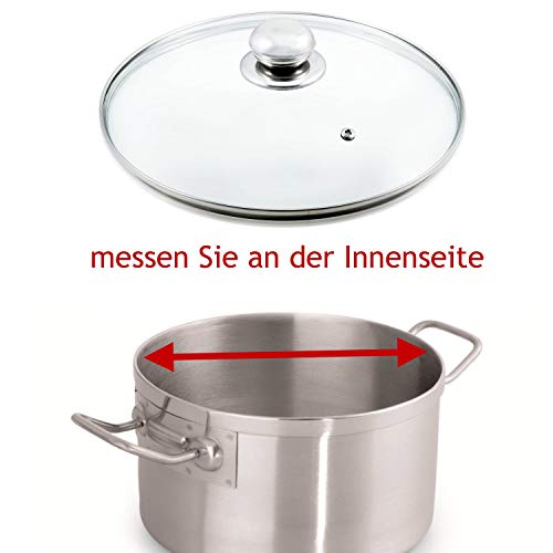 Kerafactum Topfdeckel Deckel aus Glas spülmaschinenfest hitzebeständiger Universaldeckel für Topf und Pfanne gehärtetes Qualitätsglas… – Ansicht 4
