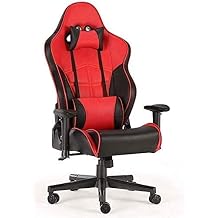 Daily Equipment Racing Ergonomic Computer Chair with High Backrest Gaming Racing Chair Headrest and Lumbar Support E-Sports Swivel Chair Colour Red Size 128-138x60x60cm