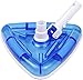 POOLWHALE Sea-Thru Transparent Triangular Blue Vacuum Head with Swivel and Brush for 11" Wide Cleaning Surface Safe on Vinyl Lined Pools