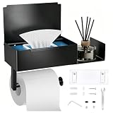 LSHSXPX Porta Papel de Baño, Portarollos Papel Higienico, Soporte Papel Higiénico con Estante Extendido, Ideal para...