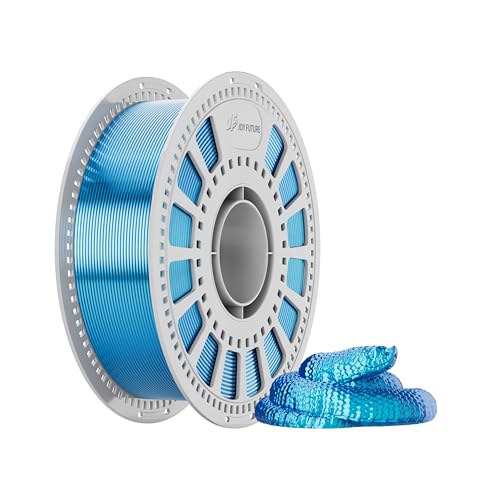 JOY FUTURE 3D Printer Silk Filament, PLA Silk Filament 1.75mm, Smooth and Silky Texture Surface, Dimensional Accuracy +/- 0.02mm, 1Kg(2.2lbs)/Spool Fit for FDM 3D Printers (Blue)