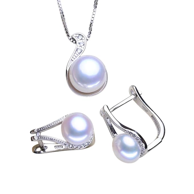 Gioielli Donna Non Branded Set Gioielli Argento Sterling 925 - Collana Con Pendente Quadrato E Orecchini, Regalo Elegante Set Gioielli Argento 925
