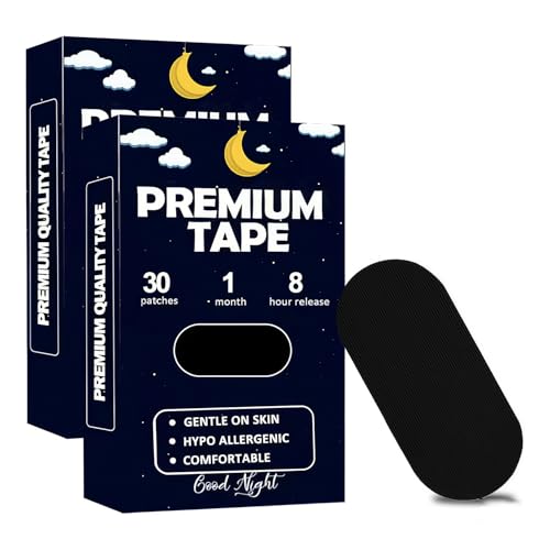 Mouth Tape for Sleeping 60 Pack - Pain Free Removal, Hypoallergenic, Latex Free & Gentle On Skin - Skin Friendly Adhesive Cotton Tape