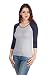 Women's Baseball Tshirt Tee 3/4 sleeves cotton