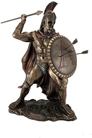 12.75" Leonidas Greek Warrior King Statue Sculpture Figurine Spartan Decor