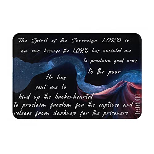 Vivacite Prayer Mat Christian Gifts for Women Men Faith Religious Spiritual Gifts for Women Prayer Rug with Bible Verse Christian Decor Area Rug for Pray and Meditaion Scripture Isaiah 61:1, 24"X16"