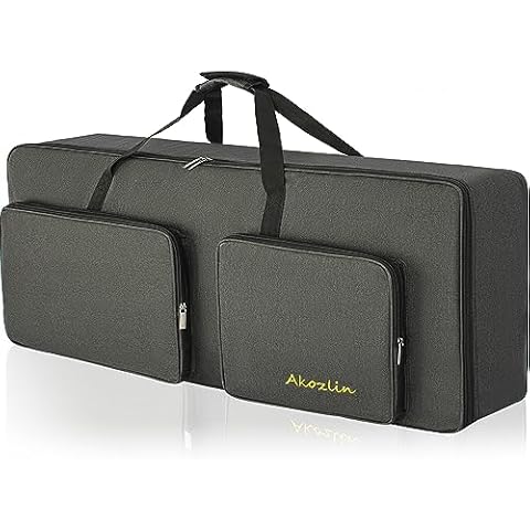 AKOZLIN 61-Key Full Padded Keyboard Gig Bag, 41.7”×17.3”×6.3”Portable Electric Piano Keyboard Case Foldable Bag Cover
