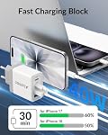 Adaptateur de prise de voyage européenne, 40W 4-Port USB C Bloc de chargeur mural de type C Adaptateur d'alimentation international rapide, US à l ' Europe EU, pour iPhone 17 16 15 14 13 12 Pro Max iPad Galaxy, Les essentiels de voyage