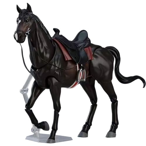 Statue cheval mobile à articulation flexible 8 x 5 cm, kit complet avec selle et licou amovibles