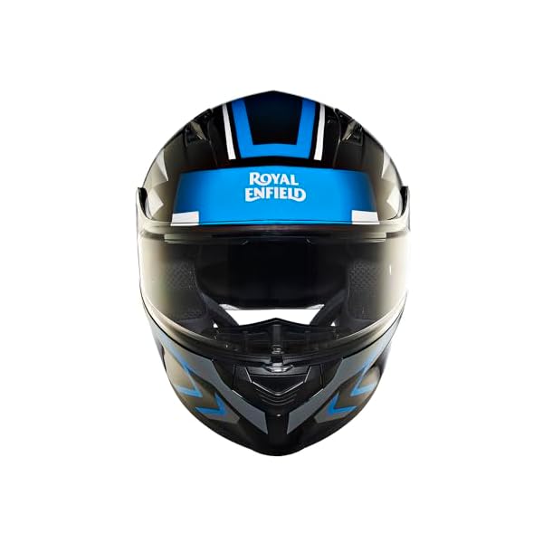 Royal Enfield ISI Certified Lightwing Full Face Riding Riding Helmet Checks G Blue (XL) 62 Cm-High Impact Grade Thermoplastic & High Density Head EPS Liner for Superior Impact Protection & Durability