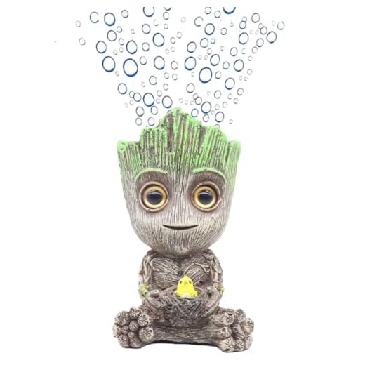 Ulifery Baby Tree Groot Fish Tank Decorations with Bubbler Toy Air Ornament Figurines Aerating Aquarium Decorations