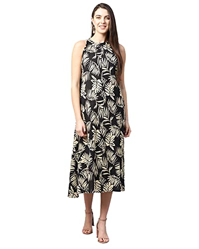 Image of Yash Gallery Women's primium Fabric Printed Midi Dress for Women & Girls
