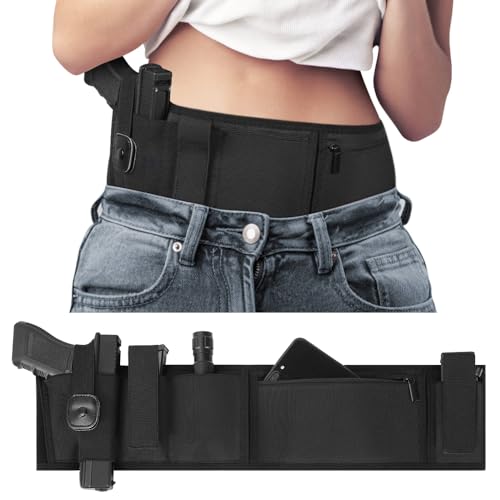 Holster Ceinture Ventrale Réglable pour Pistolet et Transport Dissimulé Homme Femme