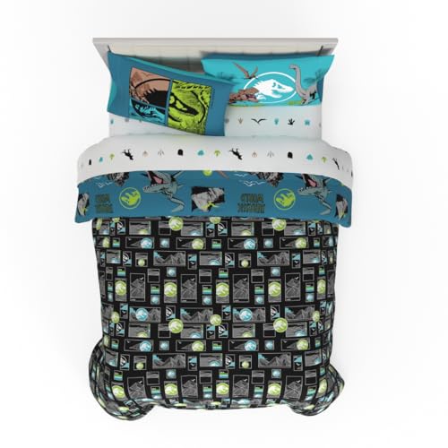 image for Franco Jurassic World Kids Bedding Super Soft Cozy Reversible Microfib