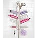mDesign Metal Wire Bathroom Tub & Shower Caddy, Hanging Storage Organizer - Built-in Hooks and 8 Shelves for Bathroom Shower Stall, Tub - Open Center Design for Hand Held Shower Heads - Satin