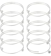 10pcs Stainless Steel Adjustable Bangle Bracelets - DIY Jewelry Making Supplies