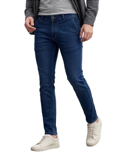 Image of Men's Slim Fit Solid Jeans Stretchable
