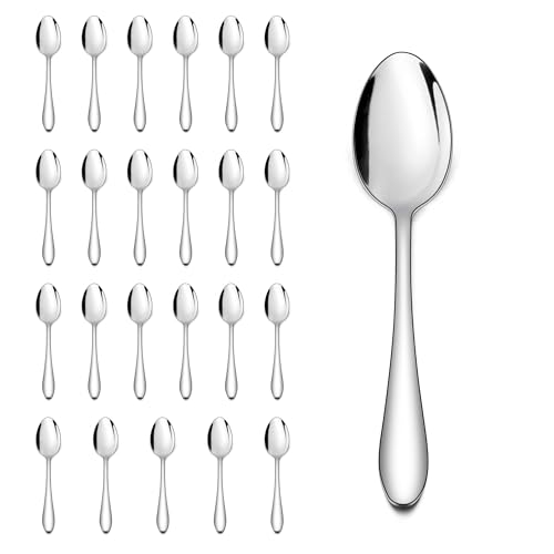 Herogo Teelöffel Set 24 Stück, 5.3 Zoll Edelstahl Kaffeelöffel Set, Spiegel Poliert Besteck Löffel Espressolöffel Set für Küche, Espressolöffel Latte Löffel Set für Kaffee, Desserts, Spülmaschinenfest