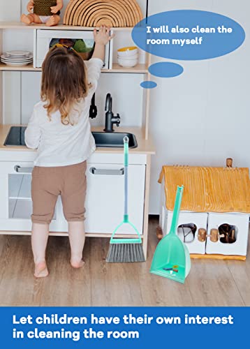 Toddler Cleaning Set, Kids Broom Set,Small Broom And Dustpan Set,Household Mini Kid Broom And Dustpan Set, Toddler Broom And Cleaning Set,Suitable For Various Small Areas (Blue) #TOP2