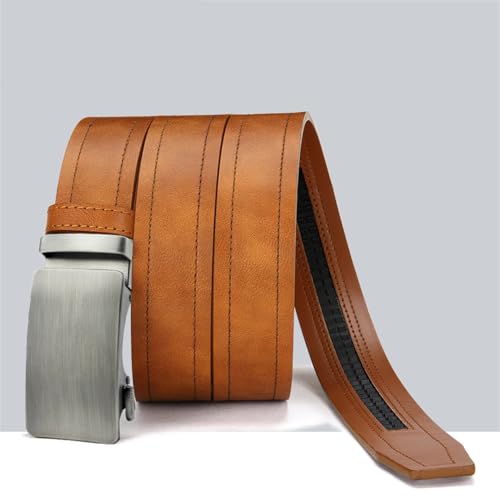 Men's Metal Automatic Buckle Belt, Pu Leather Belt, Suitable For Business Casual Wear 40Akk679w-Ta 135cm4