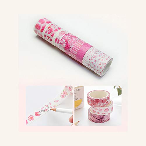Decorativa Masking Paper Tape Gift Set para Scrapbooking DIY Decoração Gift Embalagem Cada Rolo 5m