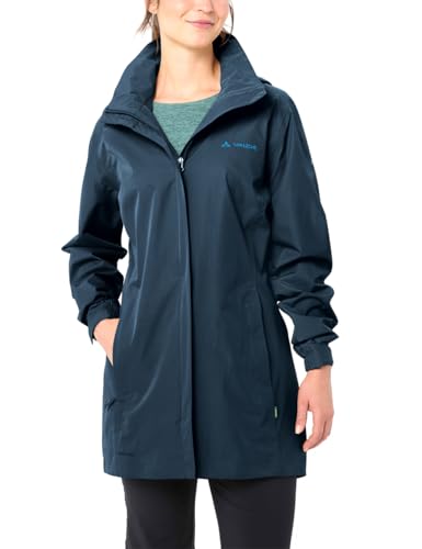 VAUDE Damen Regenjacke Escape Parka, wasserdichter Regen-Parka, atmungsaktiv und winddicht, dark sea uni, 48 – Ansicht 7