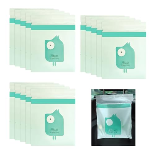 Image of 15 PCS Car Trash Bags, Easy Stick-On Disposable Car Garbage Bags Leak-Proof Vomit Bags, Waterproof Self Adhesive Cleaning Bags for Vehicles Bedrooms Offices, Car Accessories (Bird)