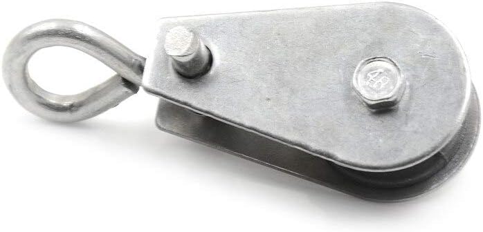 cuerda de polea Poleas for alambre, polea de rueda ranurada, 1 pieza, elevación giratoria única duradera, polea de cuerda de 0,3 pulgadas, polea de bloque de rodillos, rueda de metal de 0,03 toneladas