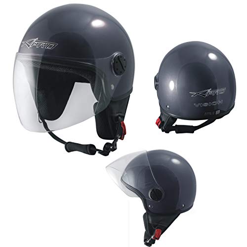 Casque scooter jet vintage visière longue pour protéger du vent et de la pluie