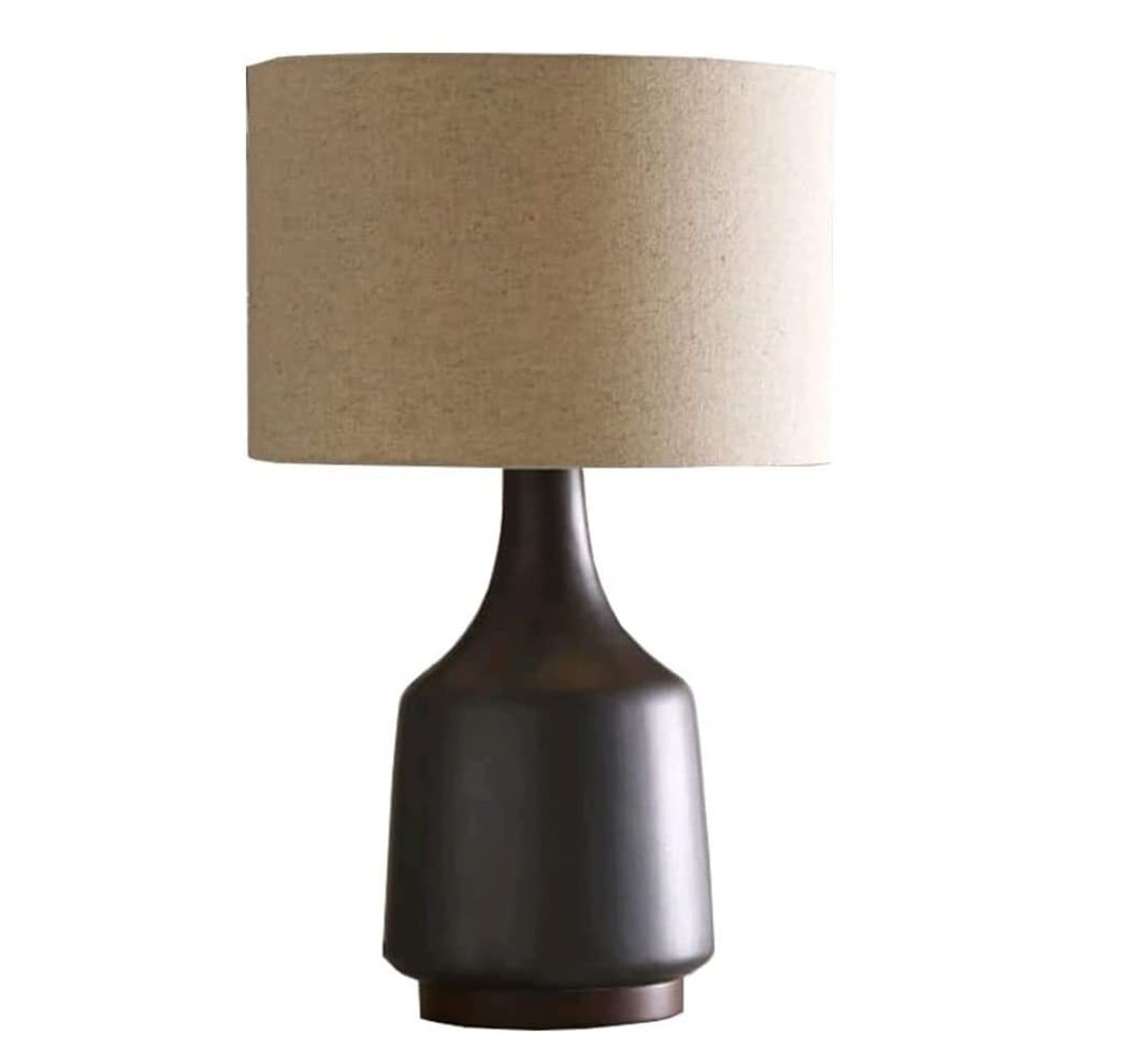 AZHKJKZH Table Lamp Modern Contemporary Ceramic Nordic Retro Study Desk Lamp Bedroom Living Room Home Office Nightstand Table For Home(A-Gray)